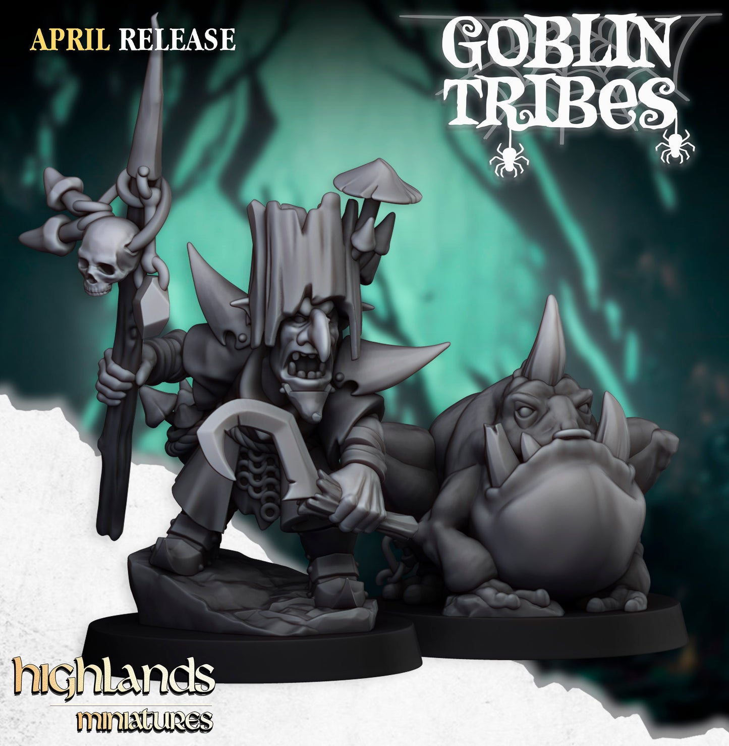 Swamp Goblin Grubnax and Croakulus - Highlands Miniatures
