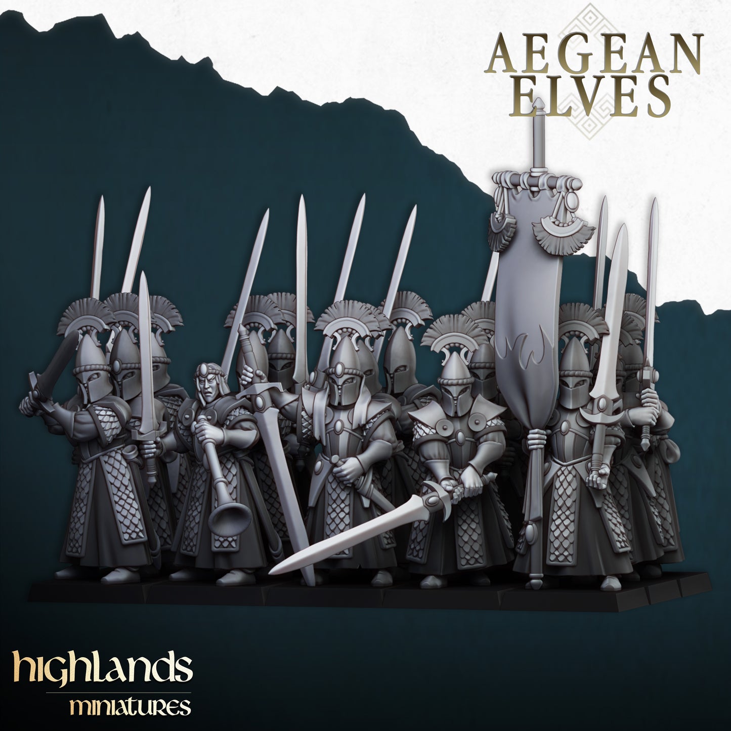 Aegean Elves Swords of Messara 15x - Highlands Miniatures