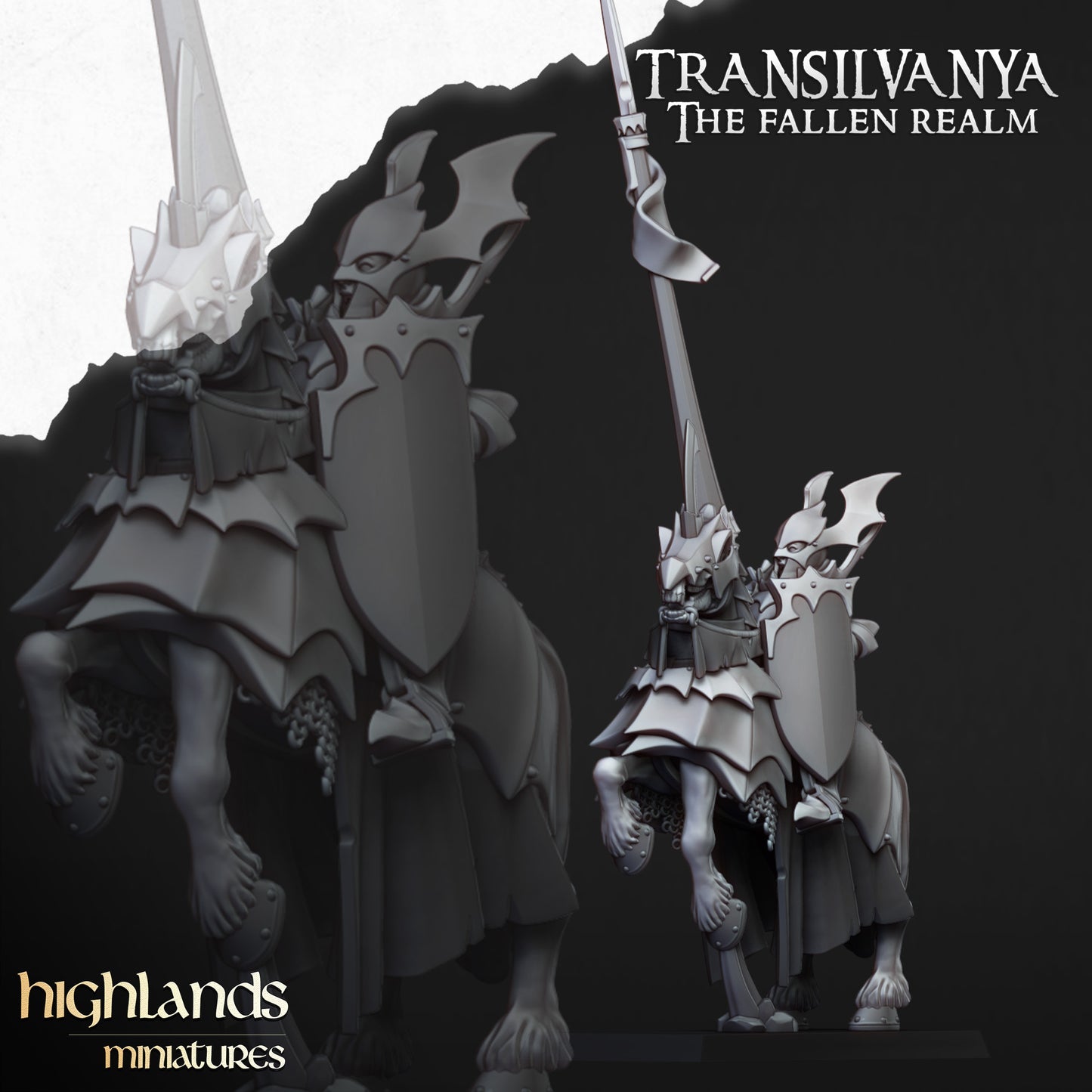 Transilvanya Vampire Knights Steeds 8x - Highlands Miniatures