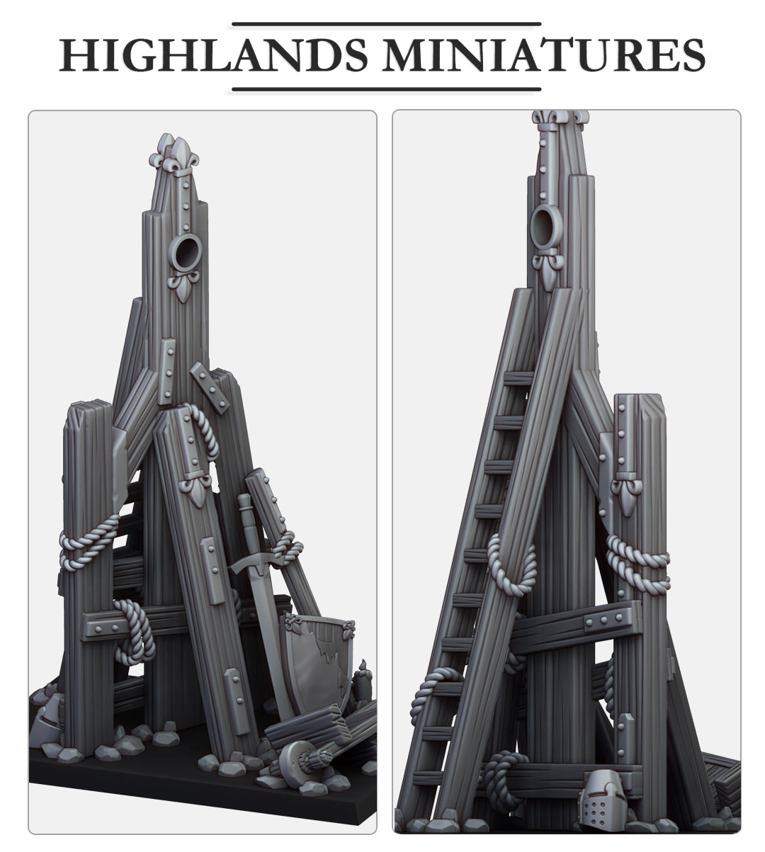Gallia Destroyed Trebuchet Fillers & Heroes - Highlands Miniatures