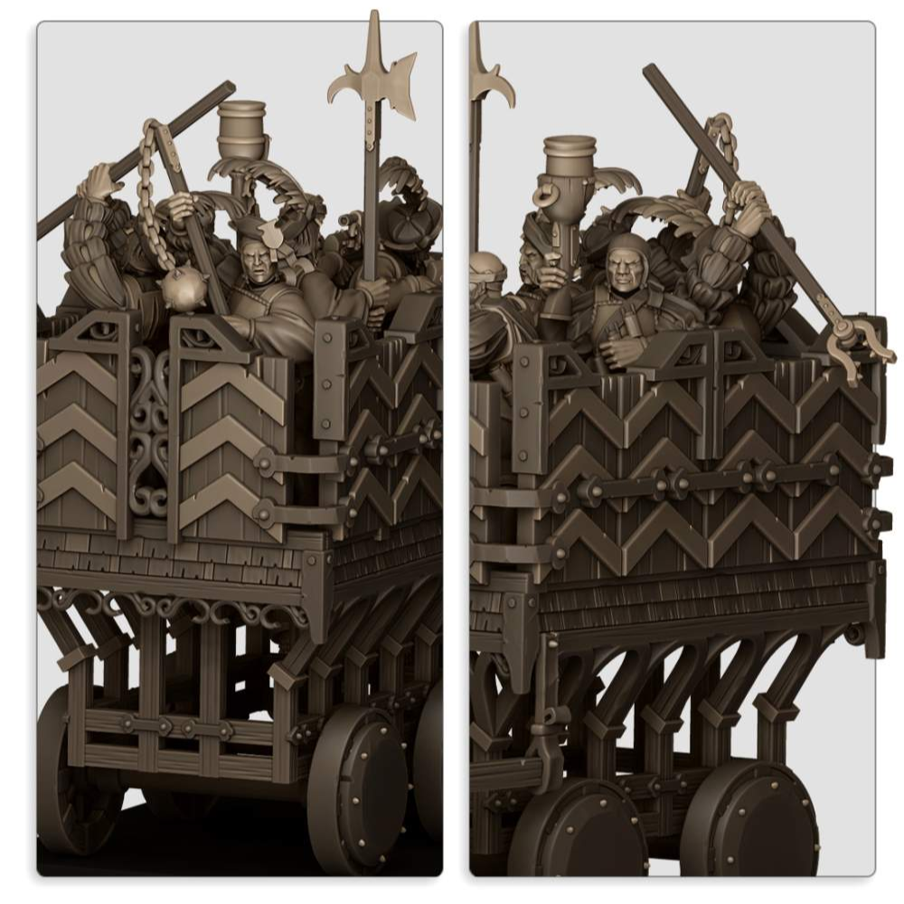 Sunland Armored Wagon with Crew Fillers & Heroes - Highlands Miniatures