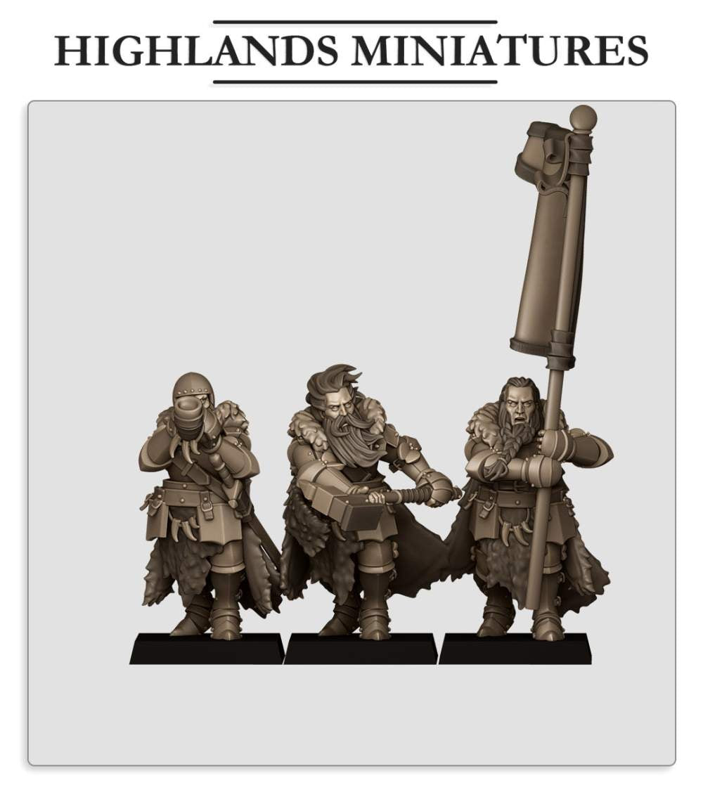 Sunland Mergenheim Knight Command Group 3x Fillers & Heroes - Highlands Miniatures