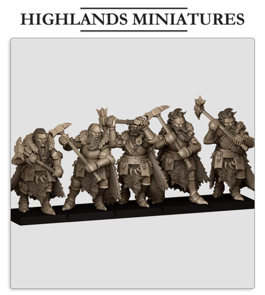 Sunland Mergenheim Knights on Foot 5x  Fillers & Heroes - Highlands Miniatures