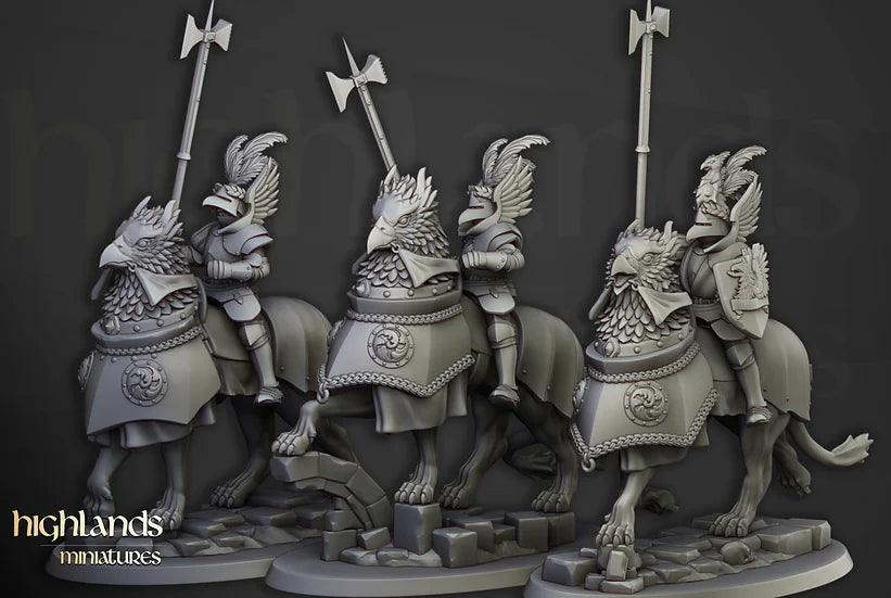 Sunland Knights of the Rising Sun Empire -Gryph Knights Unit 3x - Highlands Miniatures