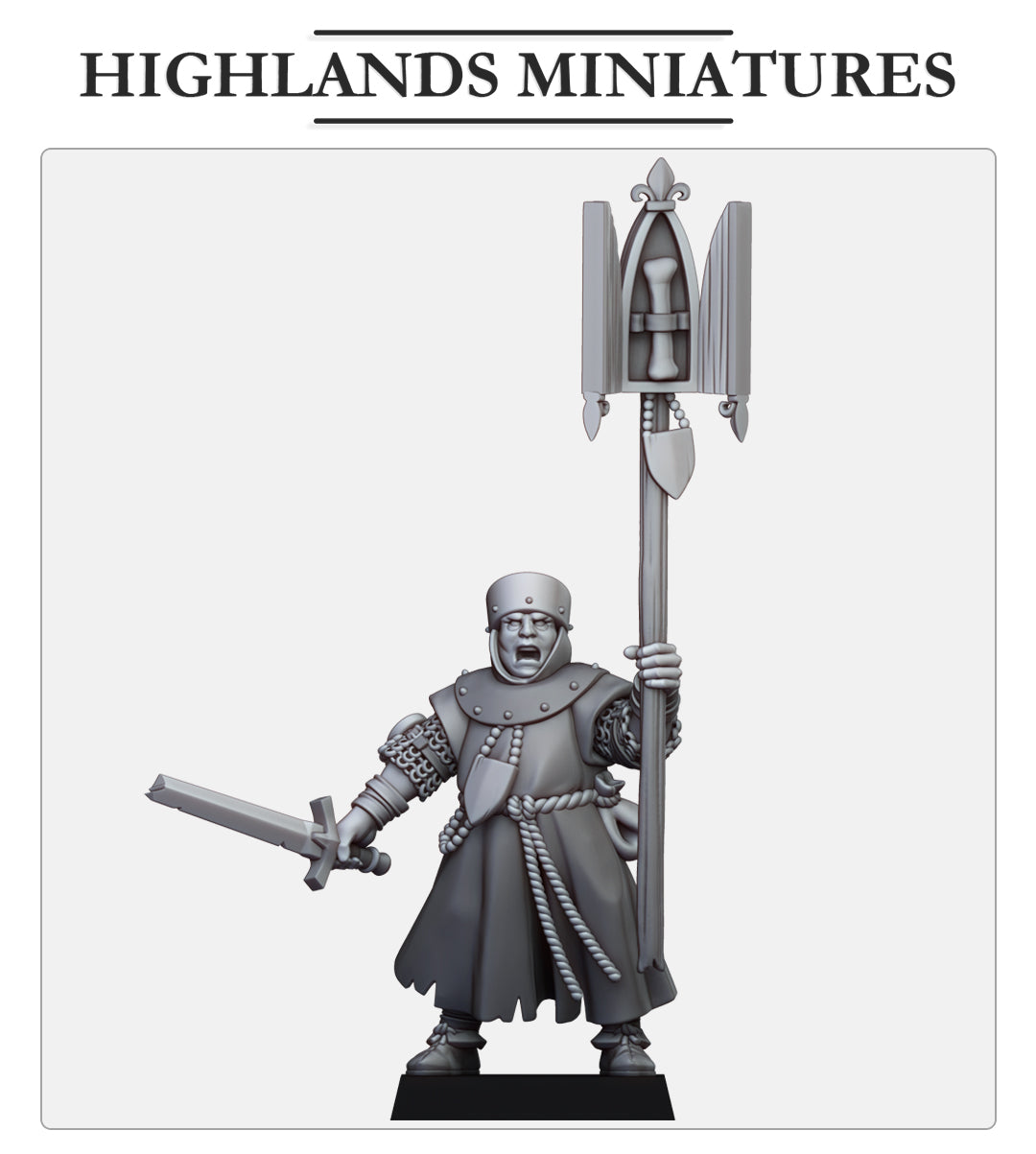 Gallia Cleric with Relic Fillers & Heroes - Highlands Miniatures