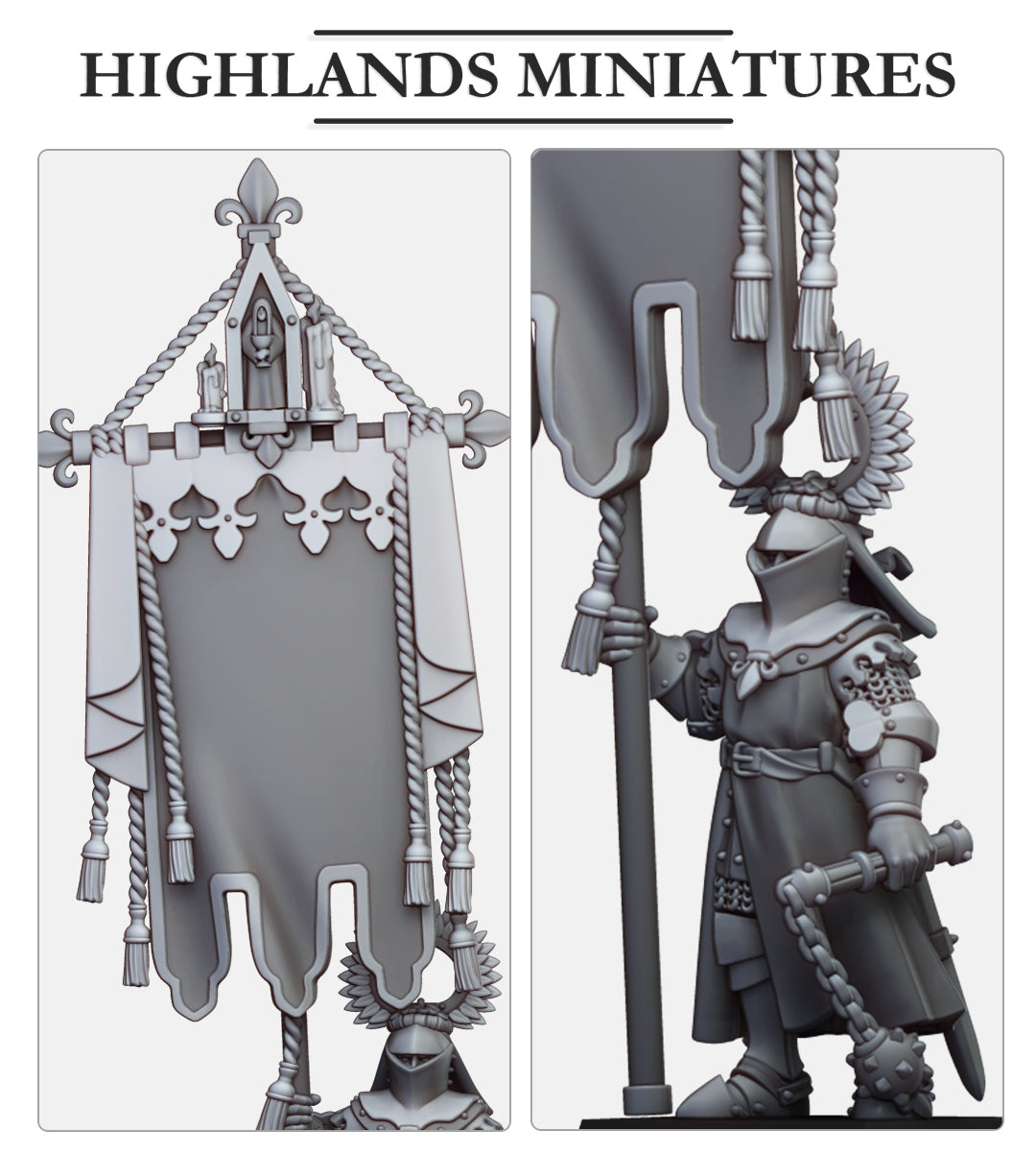 Gallia dismounted bsb 2 Fillers & Heroes - Highlands Miniatures