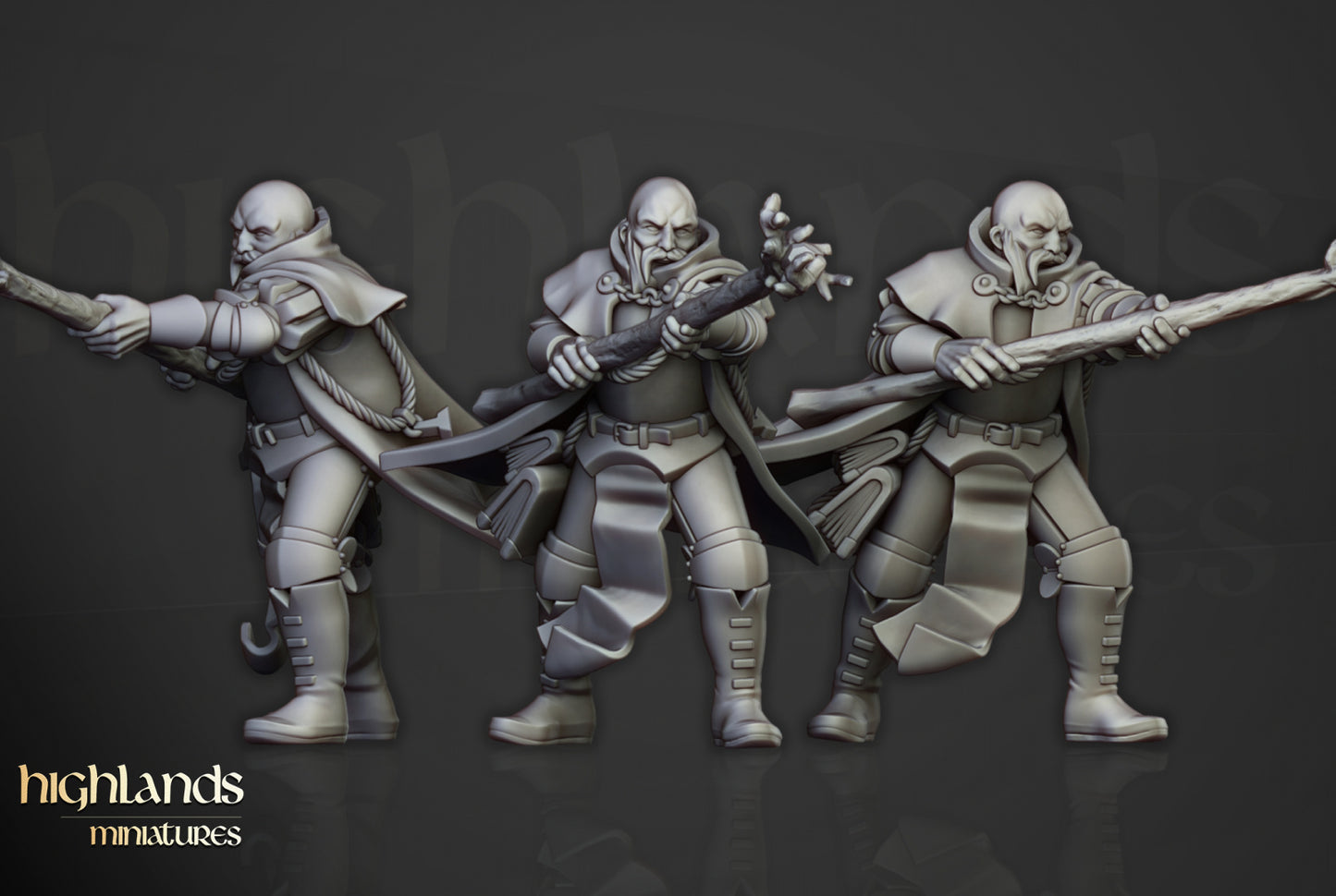 Sunland Battle Wizards 3x- Highlands Miniatures
