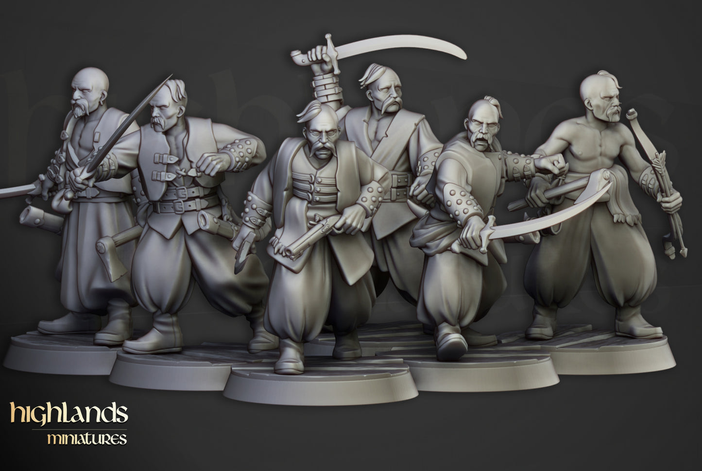 Volhynia Harbor Cossacks 10x - Highlands Miniatures