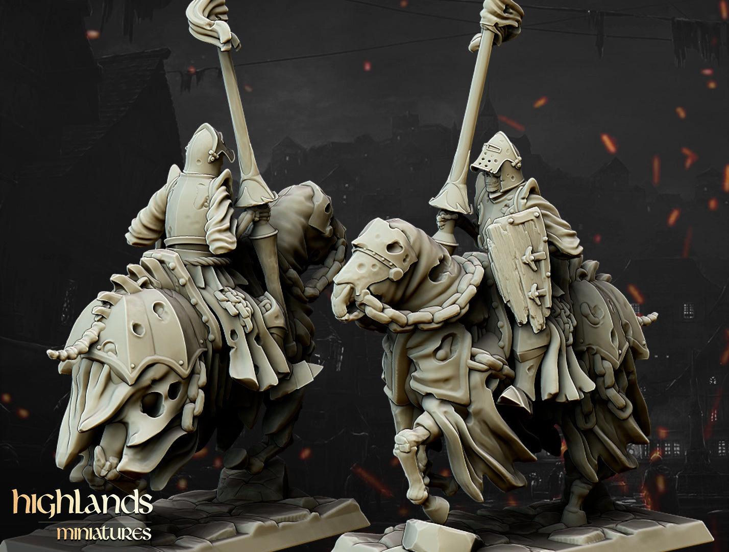 Transilvanya Undead Dark Knight Core Unit 8x - Highlands Miniatures