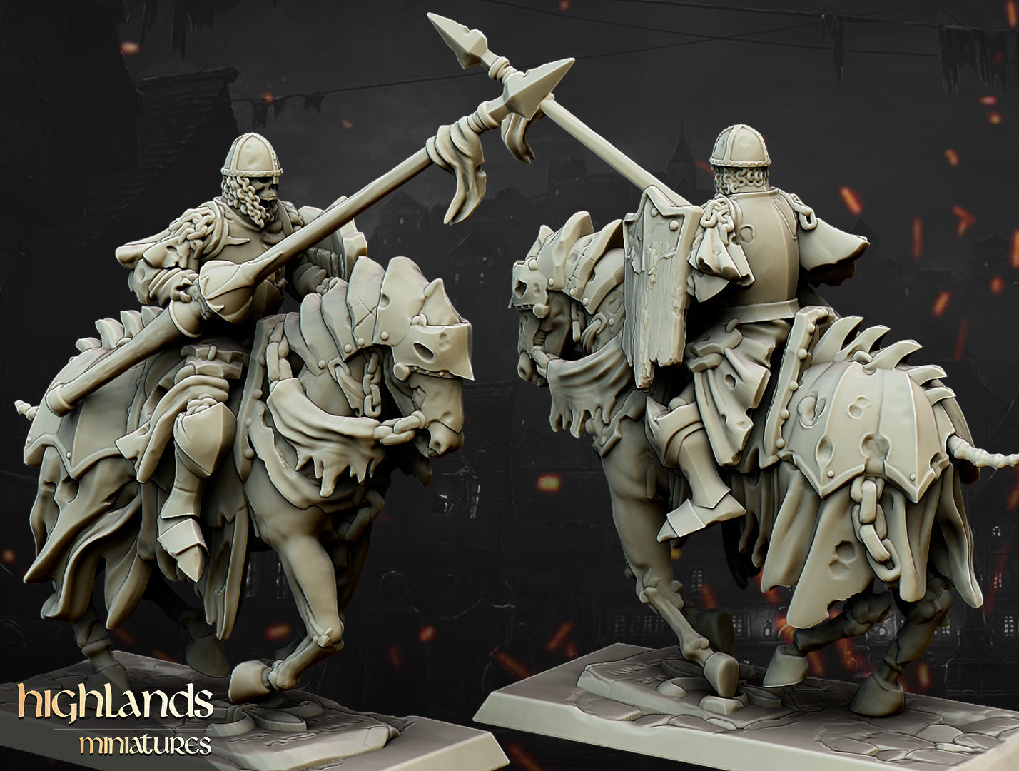 Transilvanya Undead Dark Knight Core Unit 8x - Highlands Miniatures