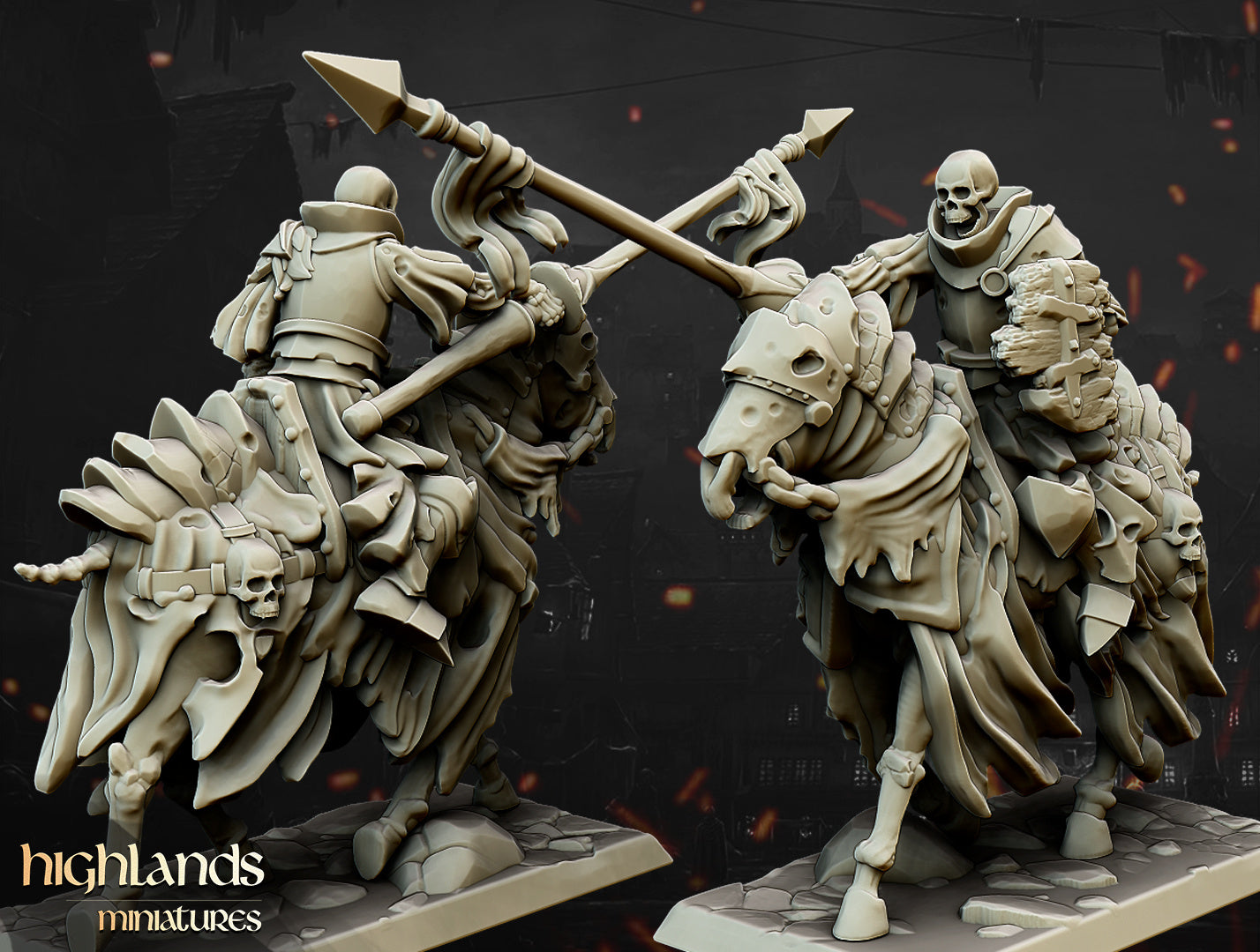 Transilvanya Undead Dark Knight Core Unit 8x - Highlands Miniatures
