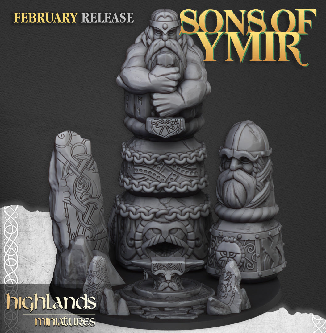 Ancient Dwarf Forge and Great Dwarf Runemaster - Highlands Miniatures