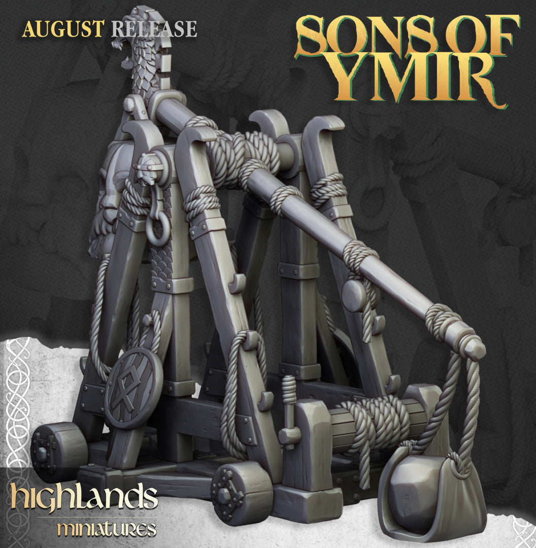 Dwarf Old Siege Engines Catapult - Highlands Miniatures