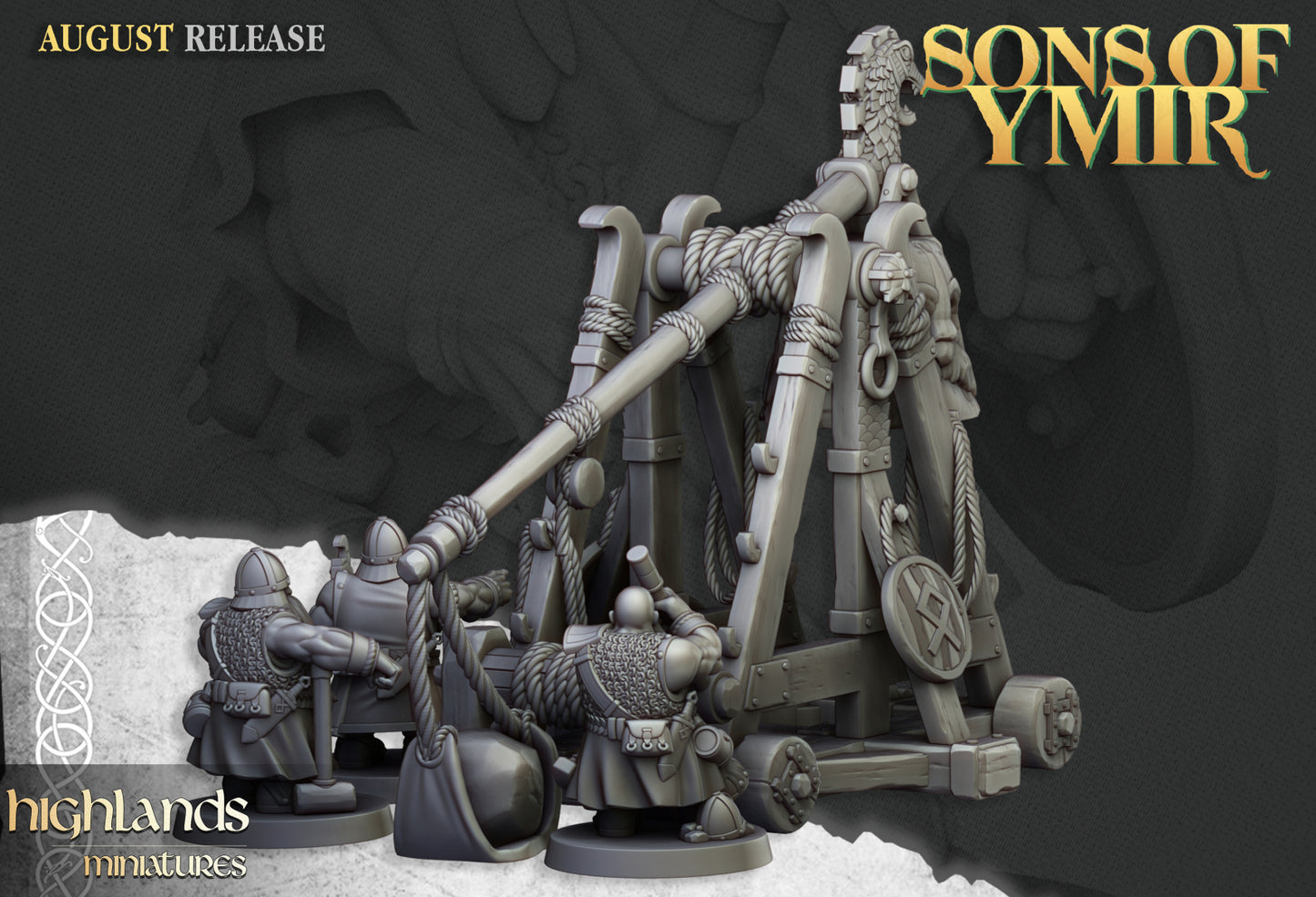 Dwarf Old Siege Engines Catapult - Highlands Miniatures