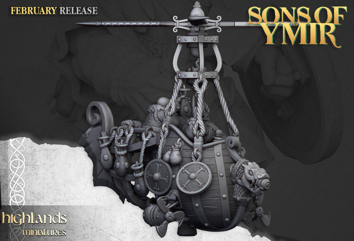 Heavy Dwarf Flying Machine bomber - Highlands Miniatures