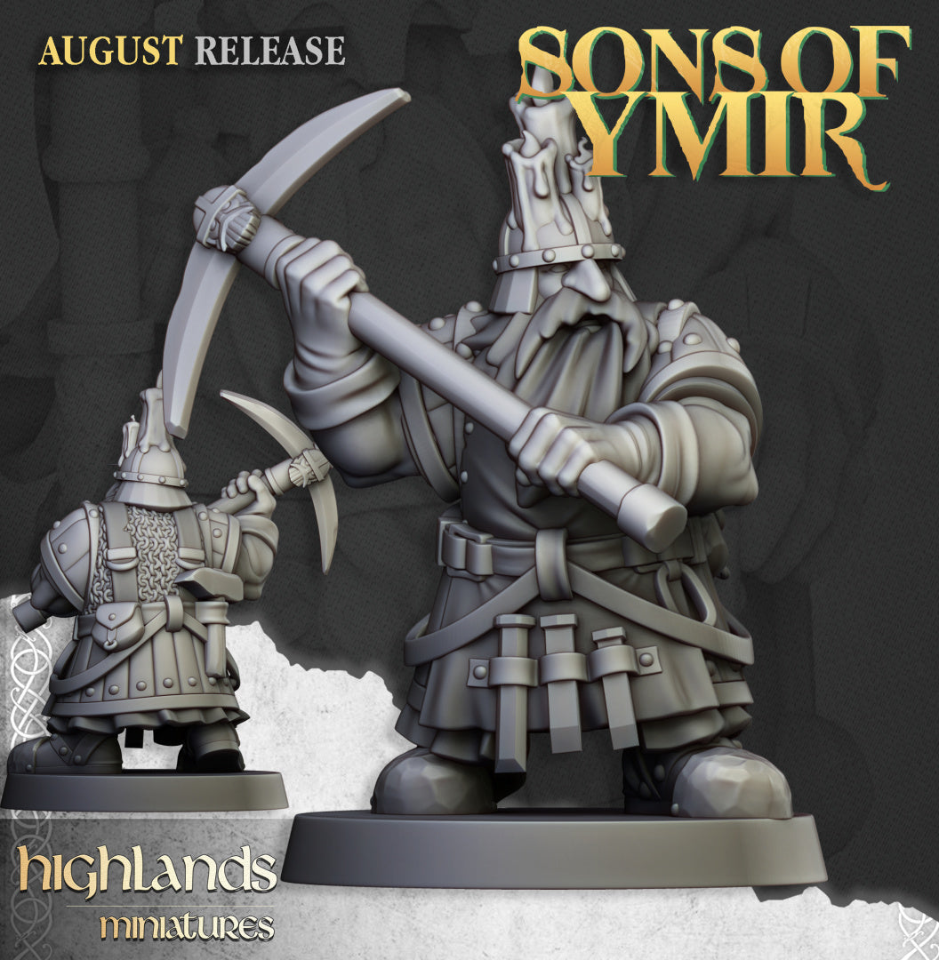 Dwarfs Miners Unit 12x - Highlands Miniatures