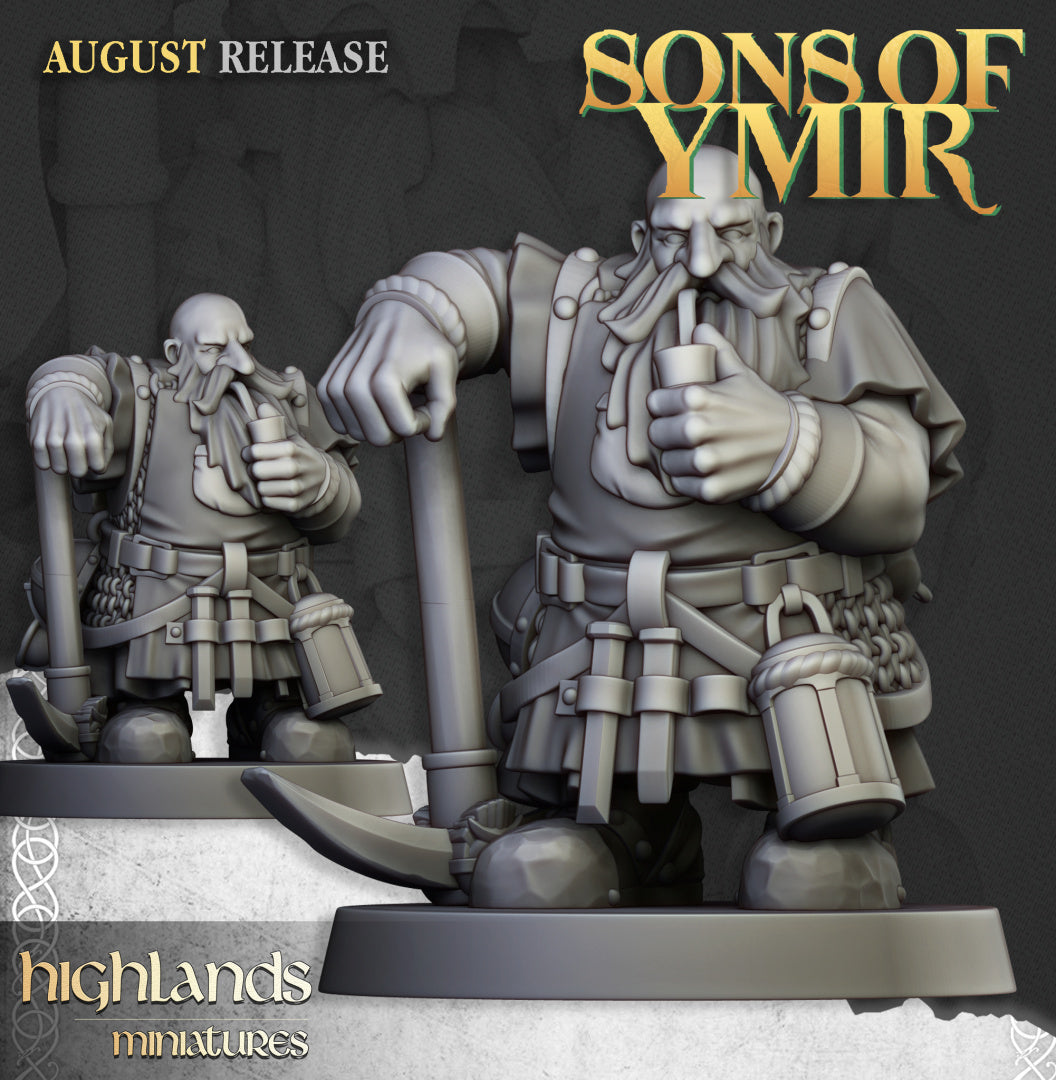 Dwarfs Miners Unit 12x - Highlands Miniatures