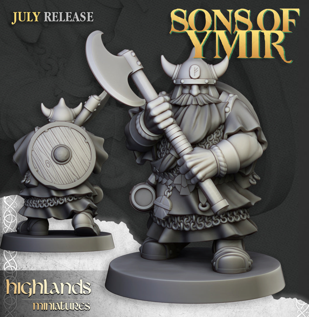 Dwarfs Warriors Two Handed Unit 5x - Highlands Miniatures