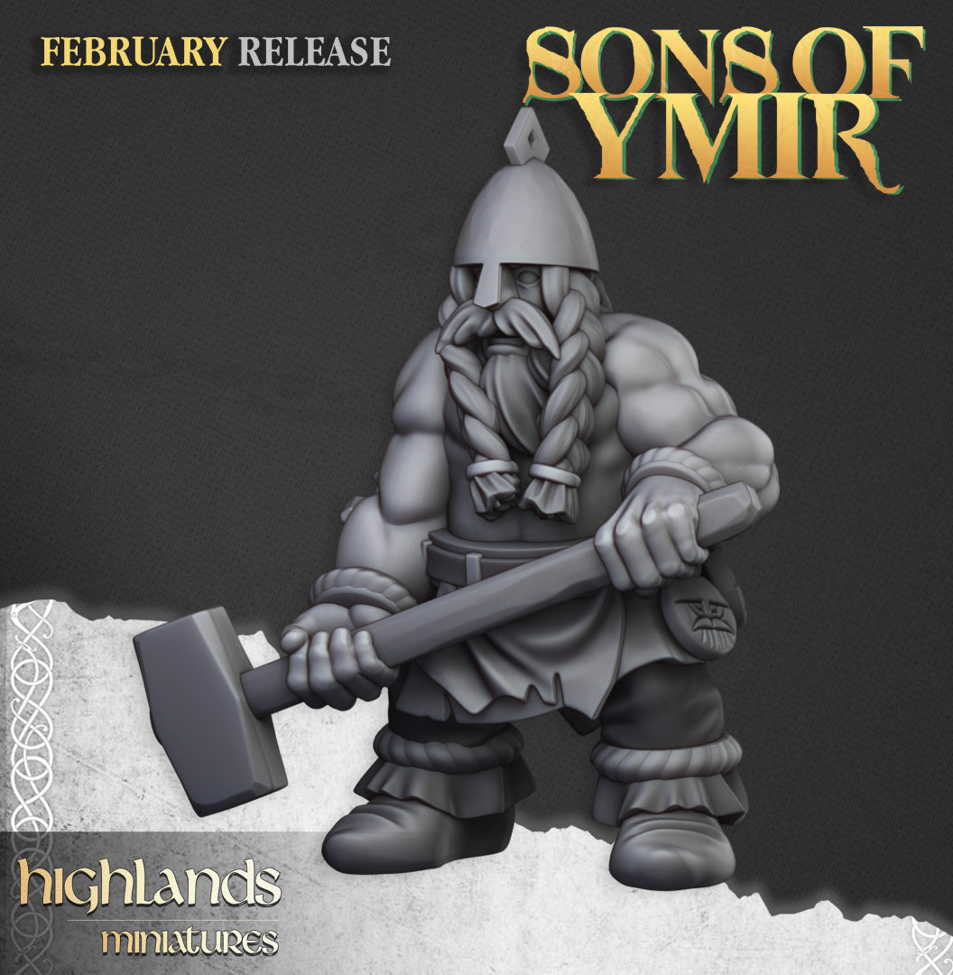 Ancient Dwarf Forge and Great Dwarf Runemaster - Highlands Miniatures