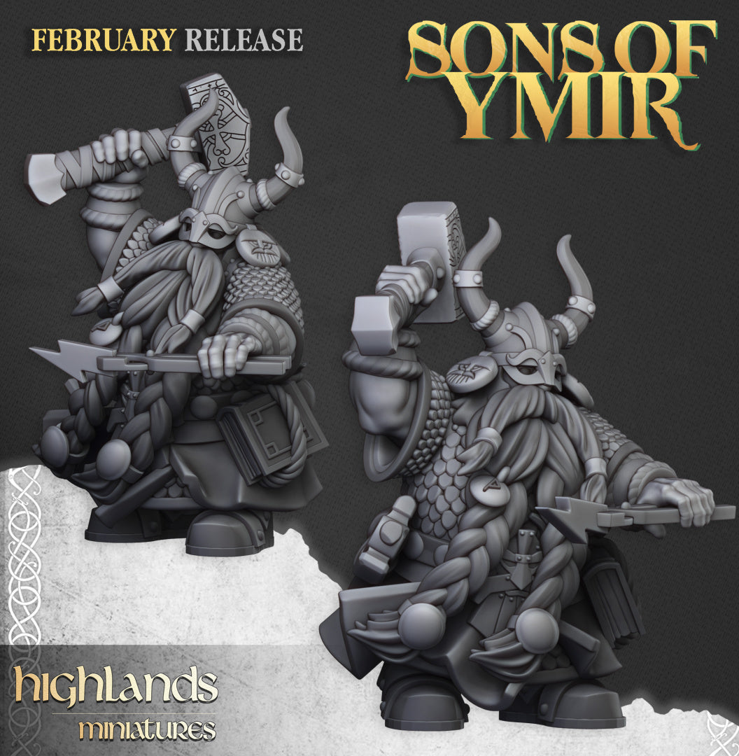 Ancient Dwarf Forge and Great Dwarf Runemaster - Highlands Miniatures