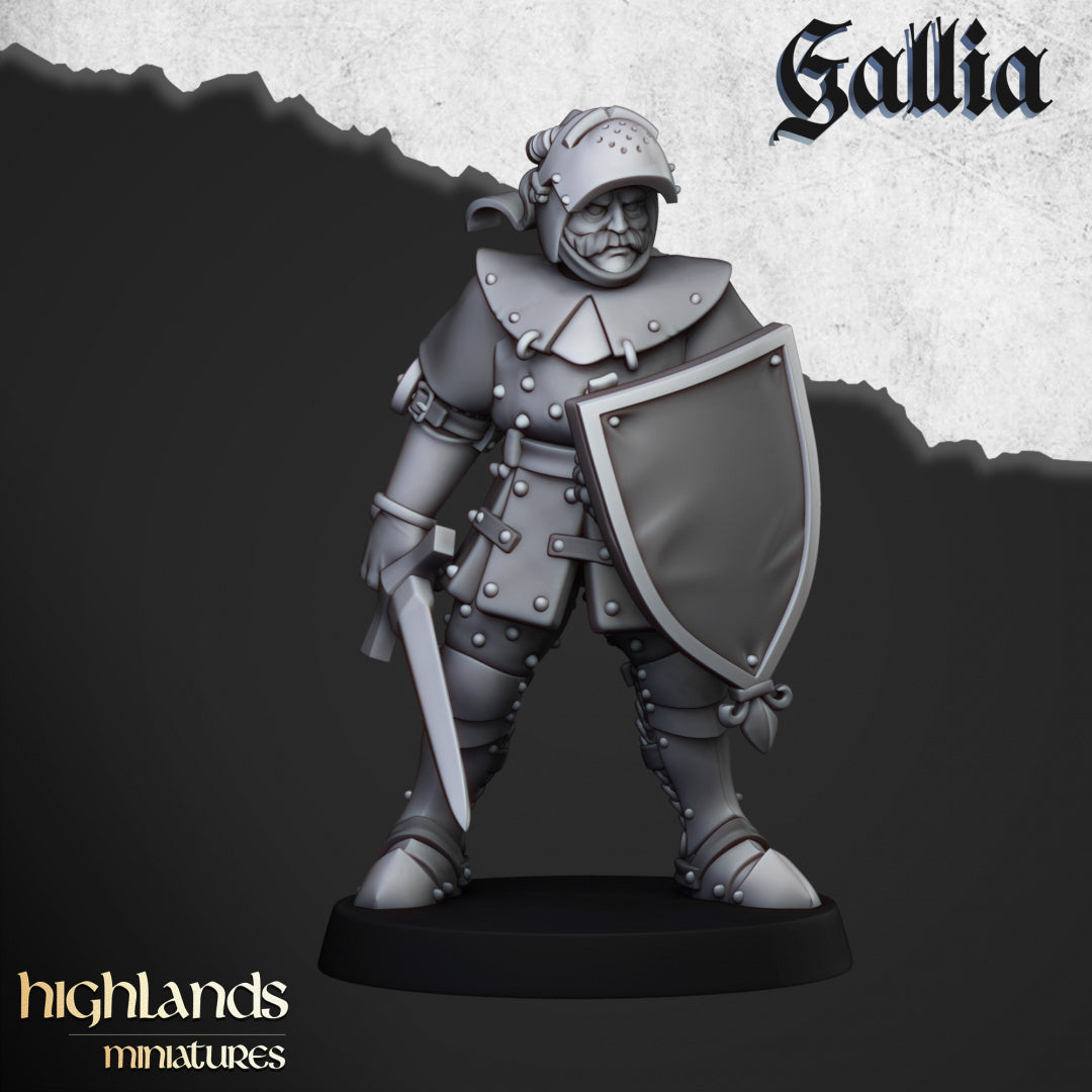 Knights of Gallia on Foot 20x - Highlands Miniatures
