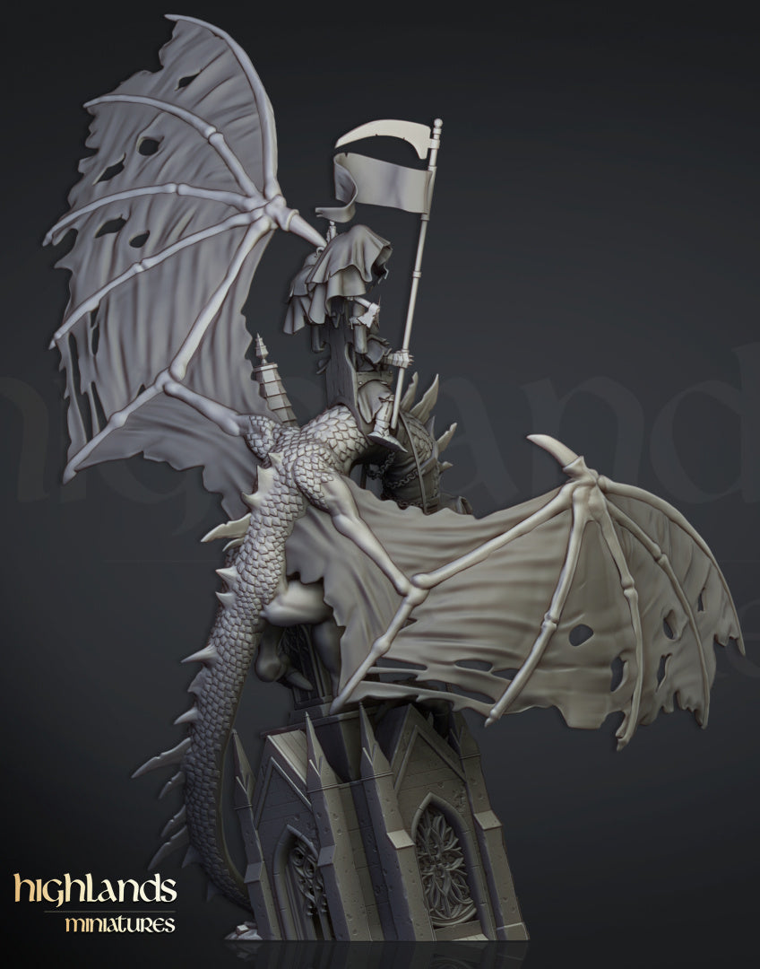 Transilvanya Ezekiel, Lord Necromancer on Flying Monster- Highlands Miniatures