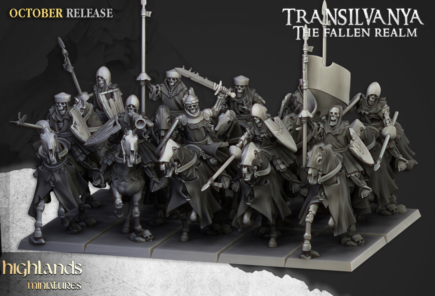 Transilvanya Mounted Skeletons 10x - Highlands Miniatures