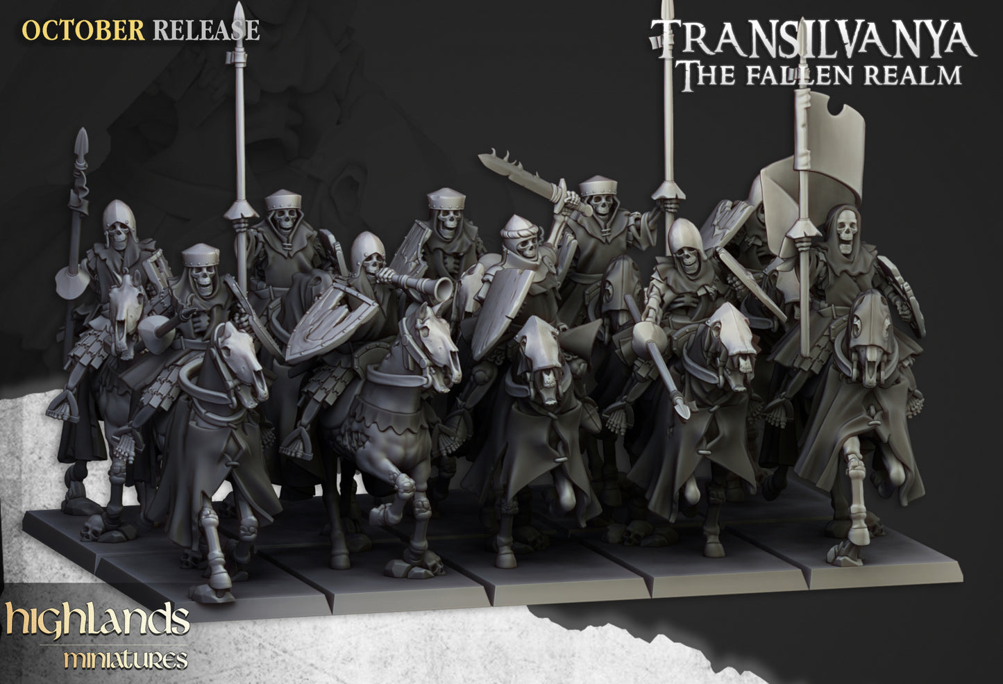 Transilvanya Mounted Skeletons 10x - Highlands Miniatures