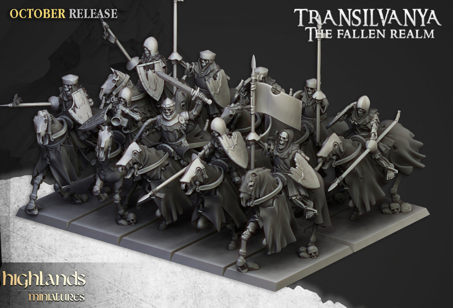 Transilvanya Mounted Skeletons 10x - Highlands Miniatures
