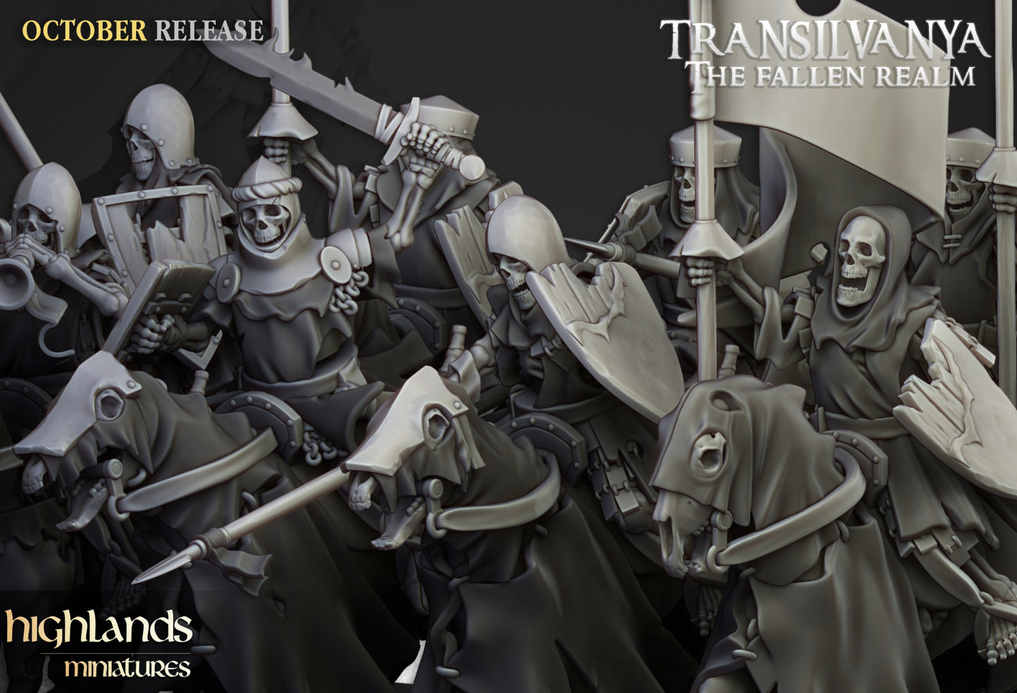Transilvanya Mounted Skeletons 10x - Highlands Miniatures