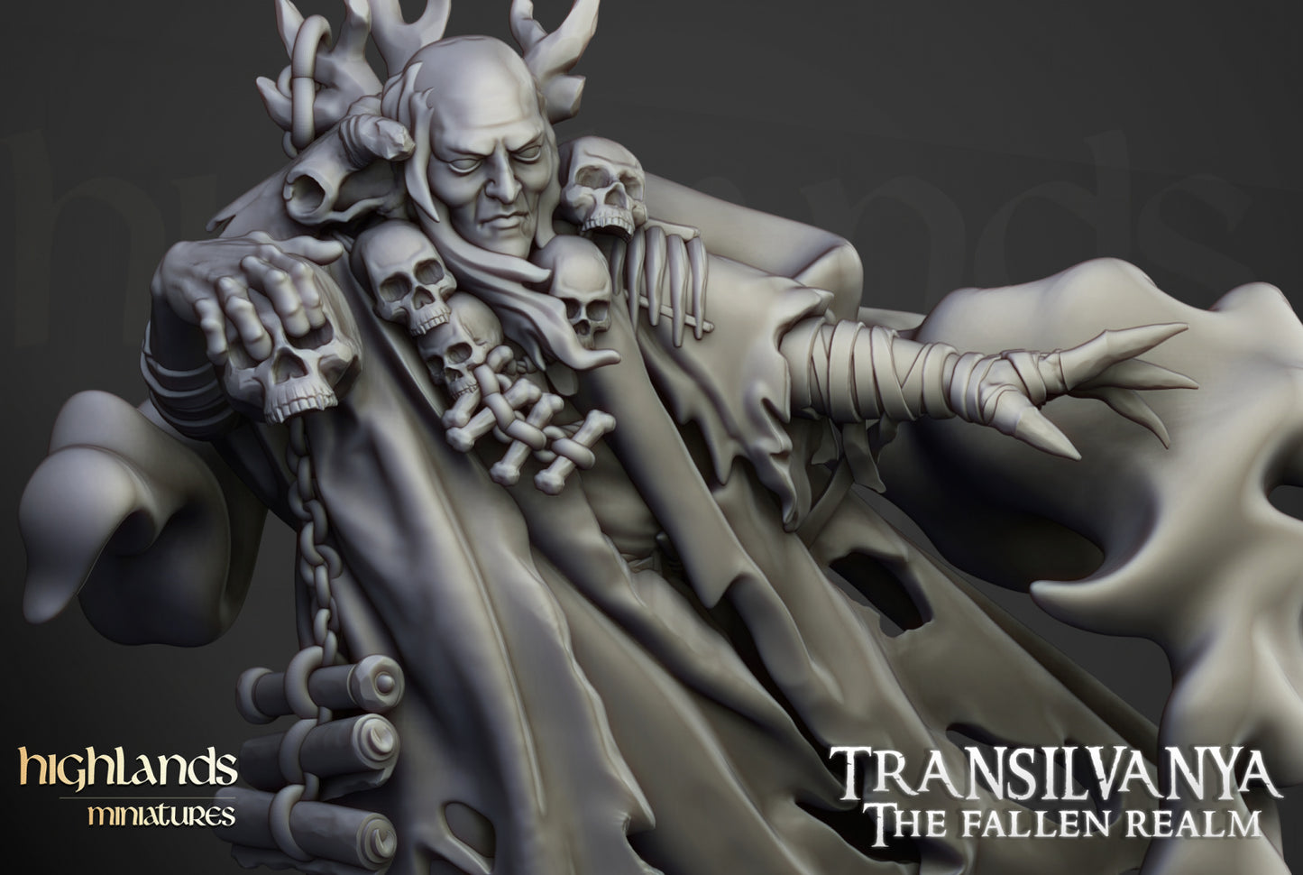 Transilvanya The Necromancers on foot 1x - Highlands Miniatures