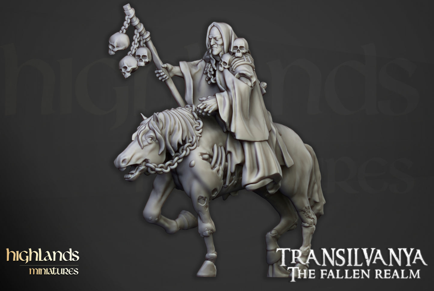 Transilvanya The Necromancers on horse 1x - Highlands Miniatures