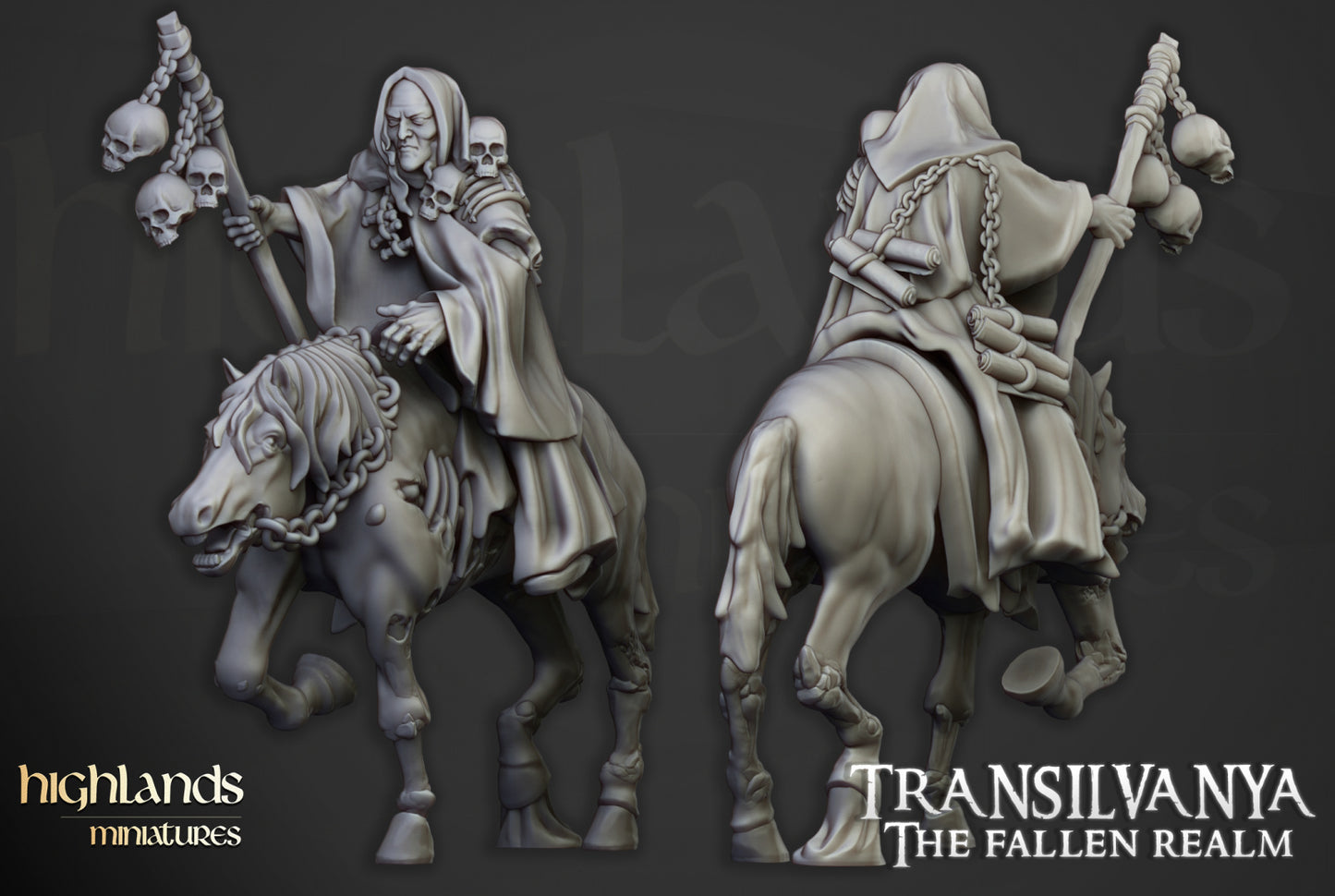 Transilvanya The Necromancers on horse 1x - Highlands Miniatures