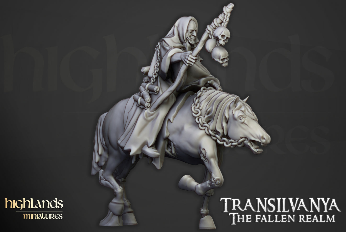 Transilvanya The Necromancers on horse 1x - Highlands Miniatures