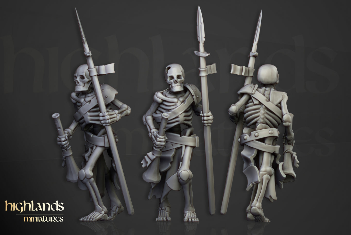 Transilvanya Skeleton Warriors Unit 20x - Highlands Miniatures