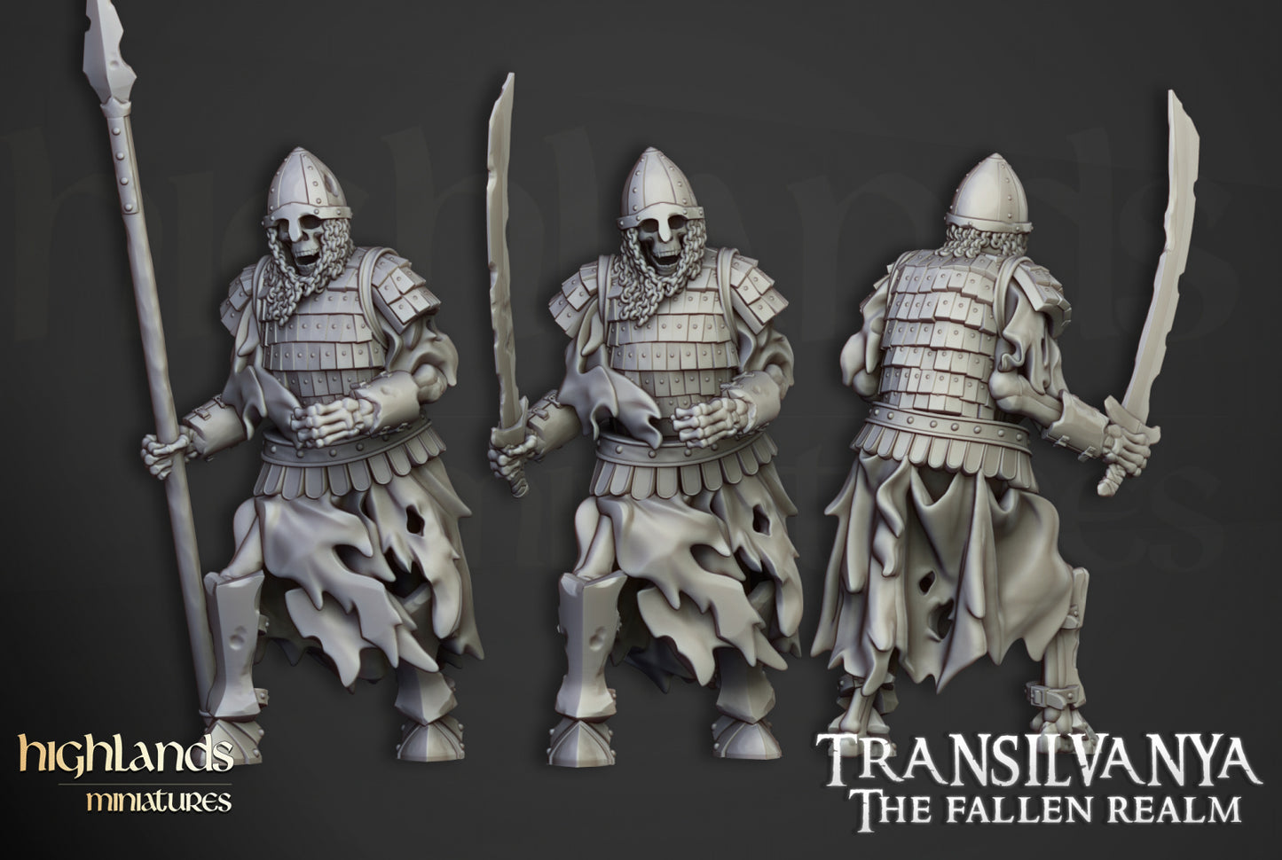 Transilvanya Skeleton Boyar Guard 15x - Highlands Miniatures
