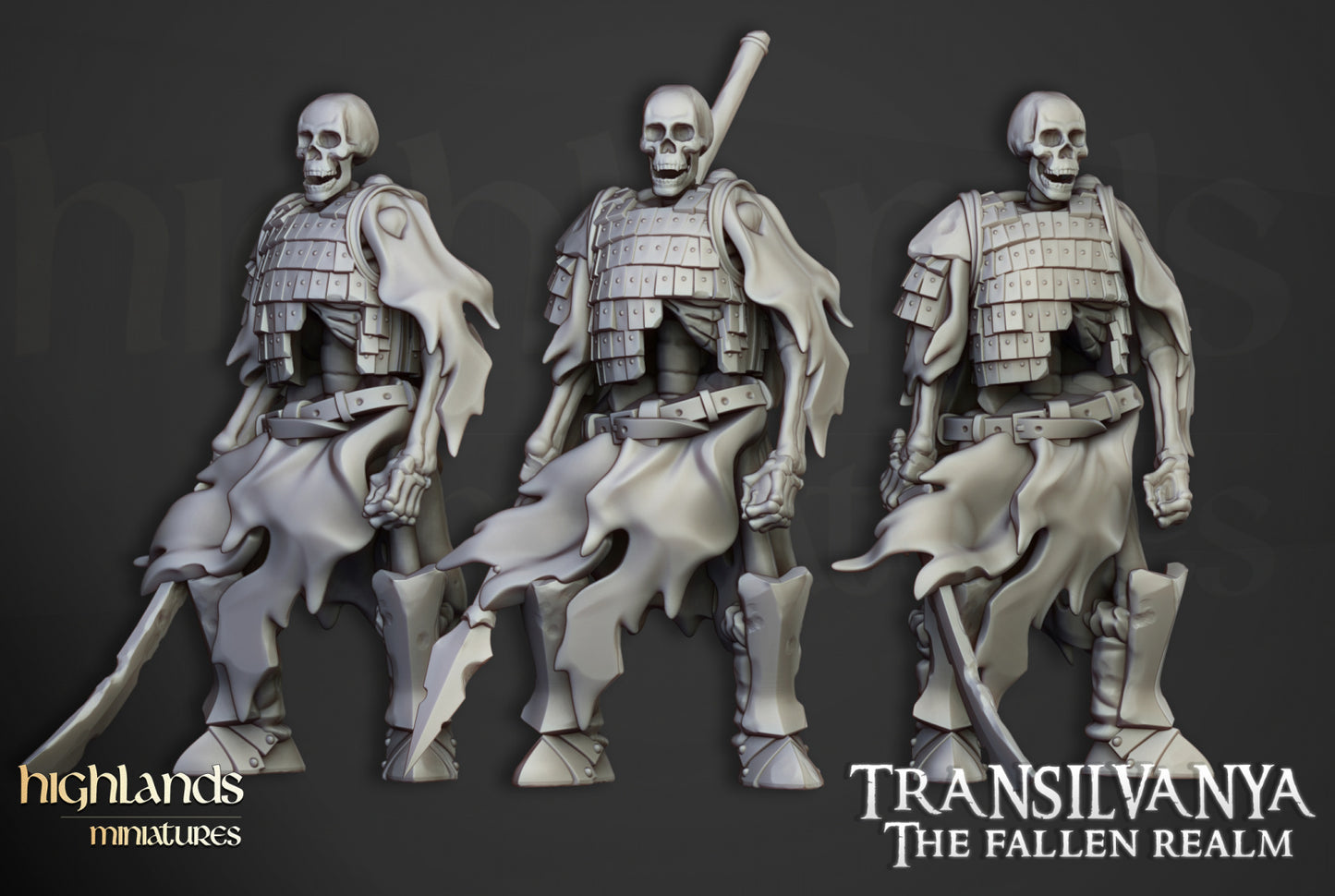 Transilvanya Skeleton Boyar Guard 15x - Highlands Miniatures