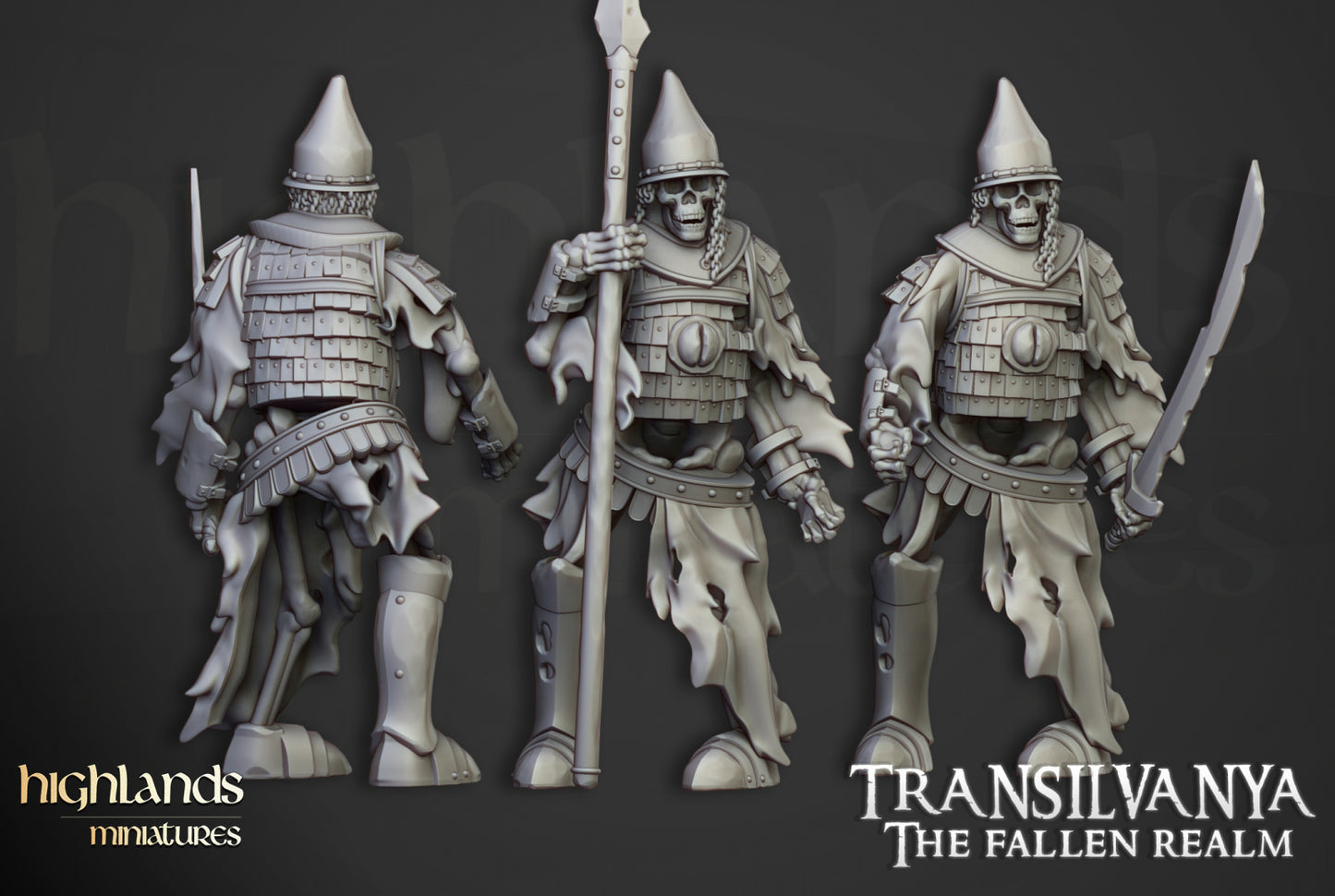 Transilvanya Skeleton Boyar Guard 15x - Highlands Miniatures