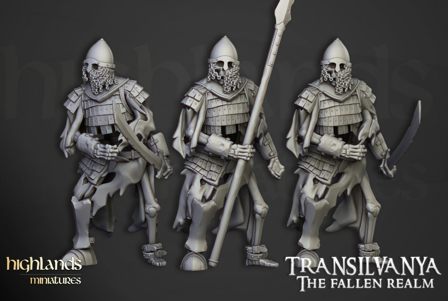 Transilvanya Skeleton Boyar Guard 15x - Highlands Miniatures