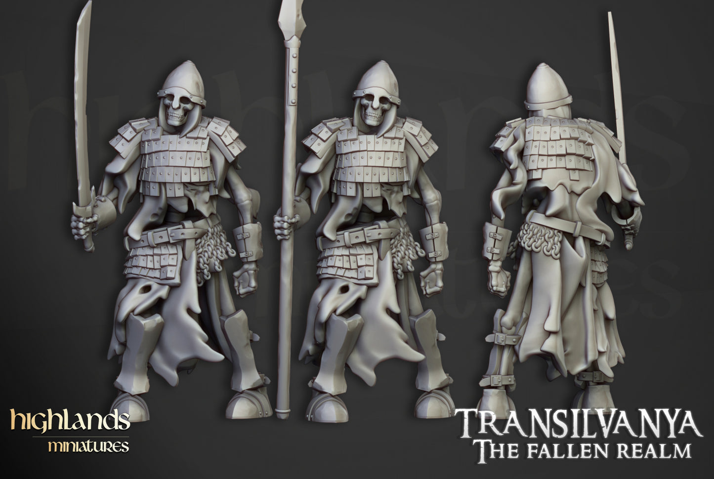Transilvanya Skeleton Boyar Guard 15x - Highlands Miniatures