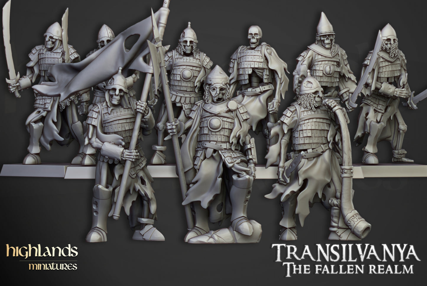 Transilvanya Skeleton Boyar Guard 15x - Highlands Miniatures