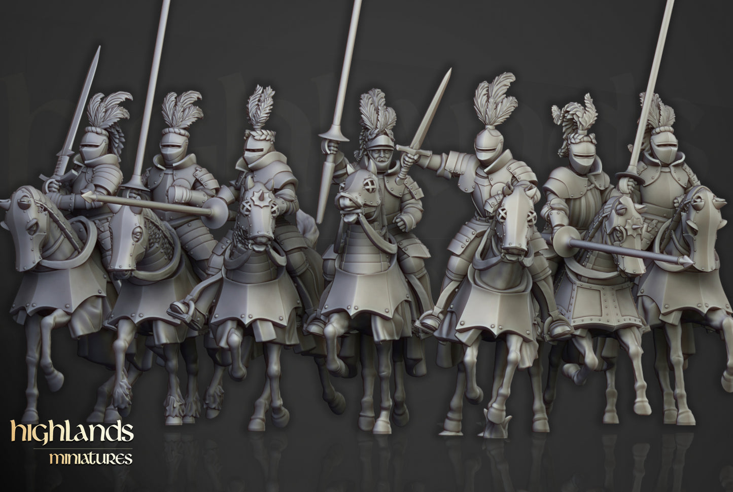 Sunland Knights on Horse - Highlands Miniatures