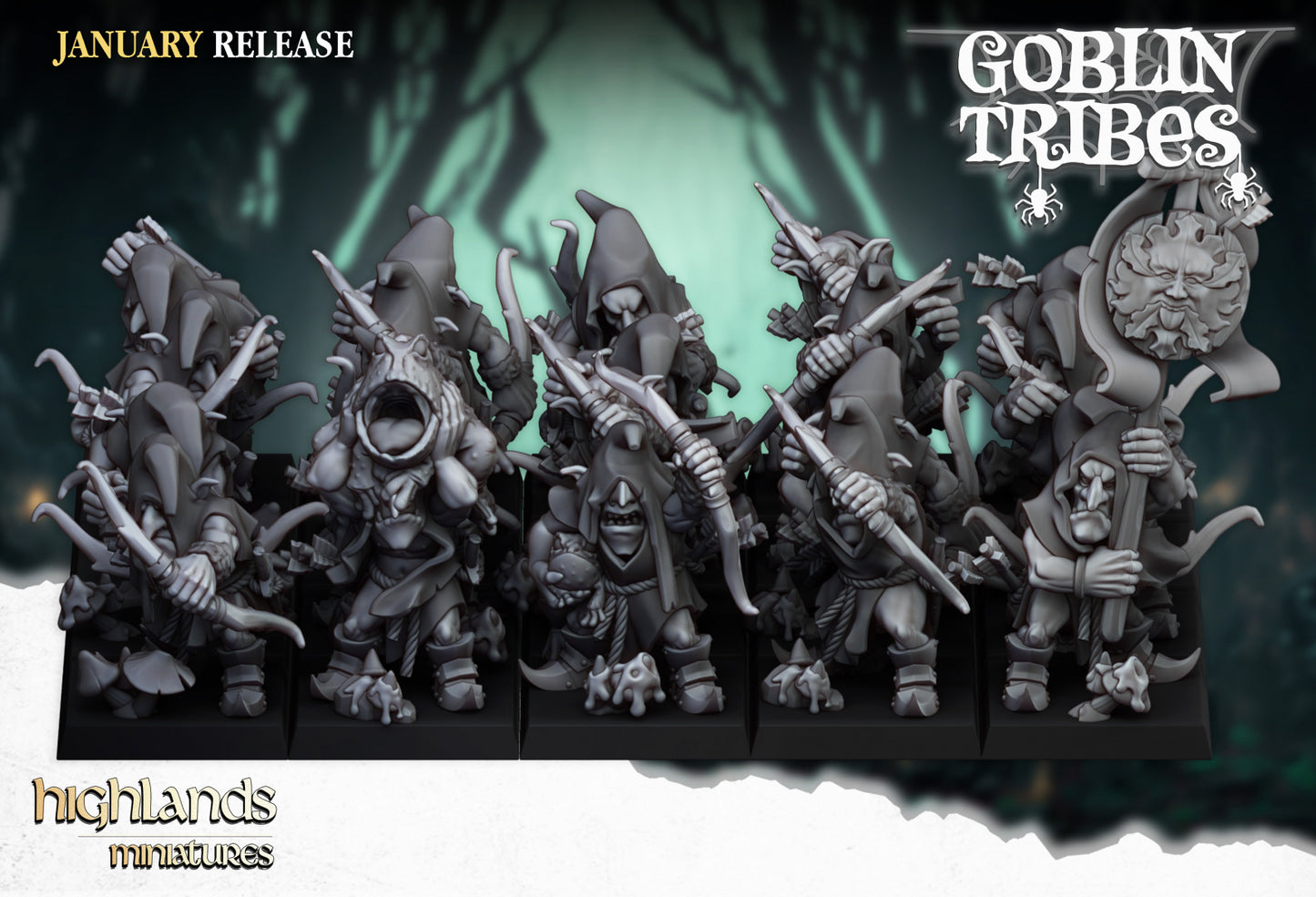 Swamp Goblin with Bows 20x - Highlands Miniatures