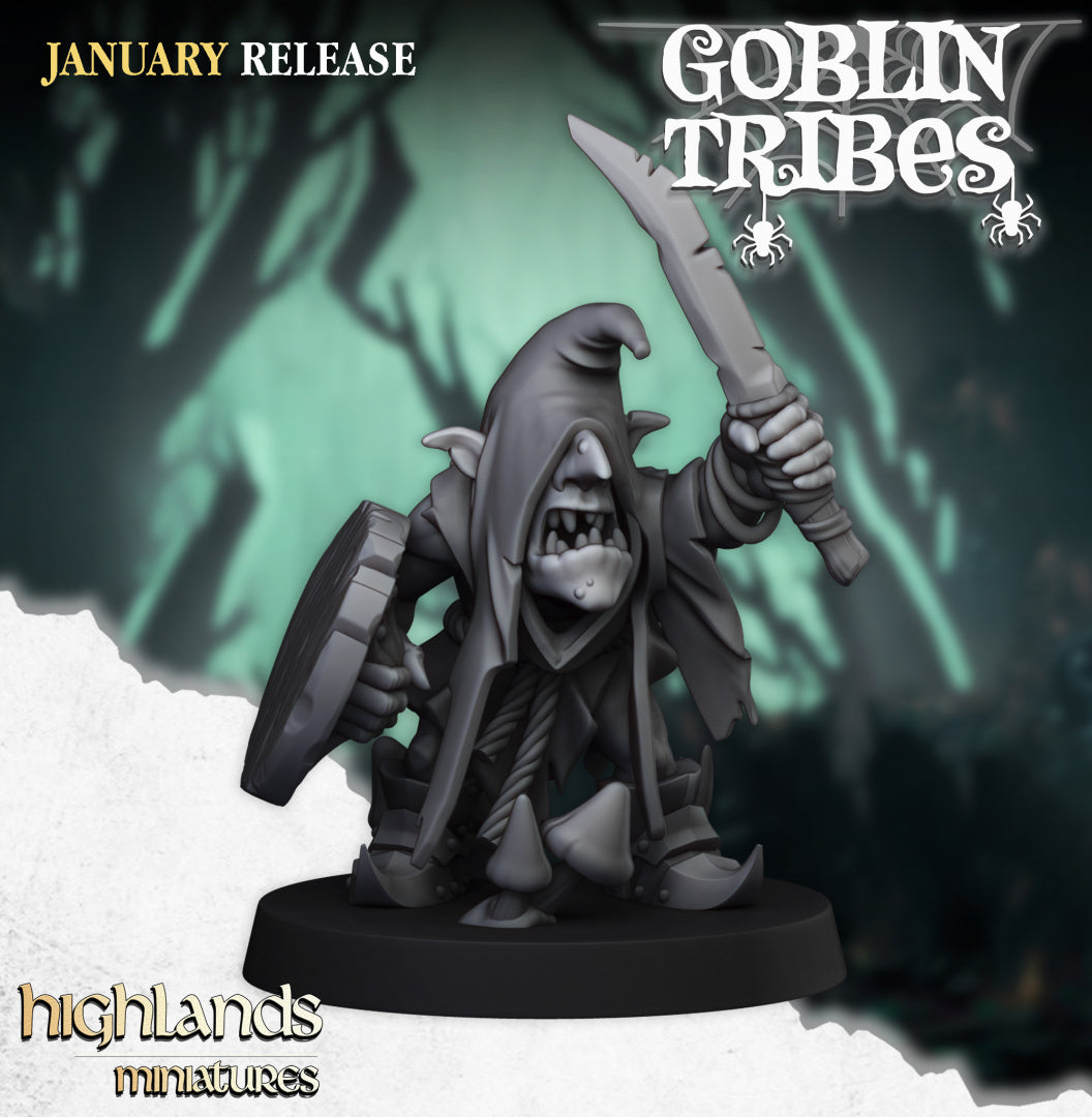 Swamp Goblin with Hand Weapons 7x - Highlands Miniatures