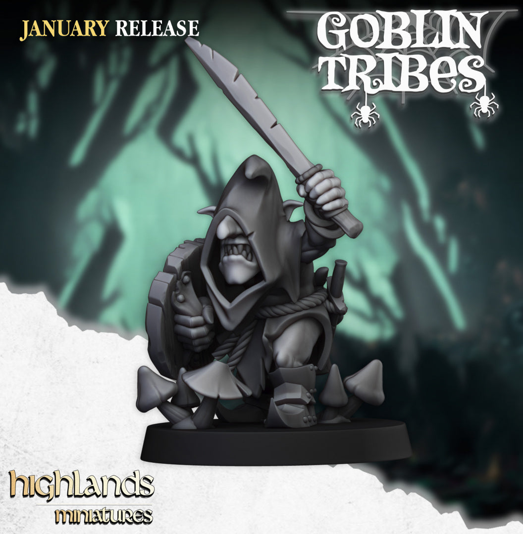 Swamp Goblin with Hand Weapons 7x - Highlands Miniatures
