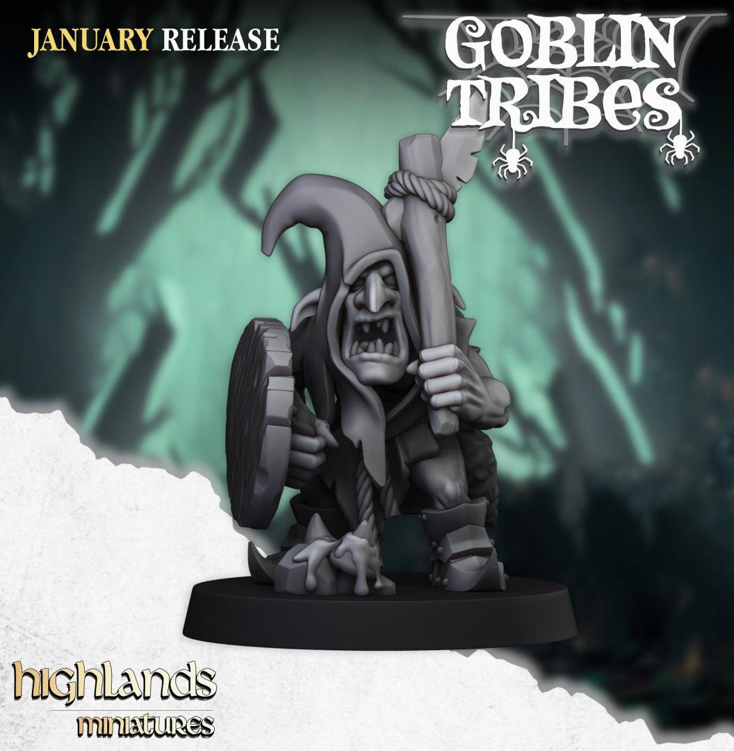 Swamp Goblin with Hand Weapons 7x - Highlands Miniatures