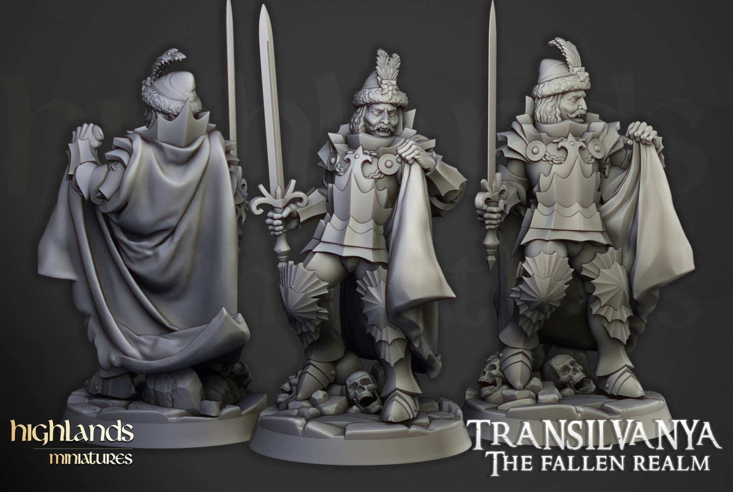 Transilvanya Vlad Valăcari, the Defiler 3x - Highlands Miniatures