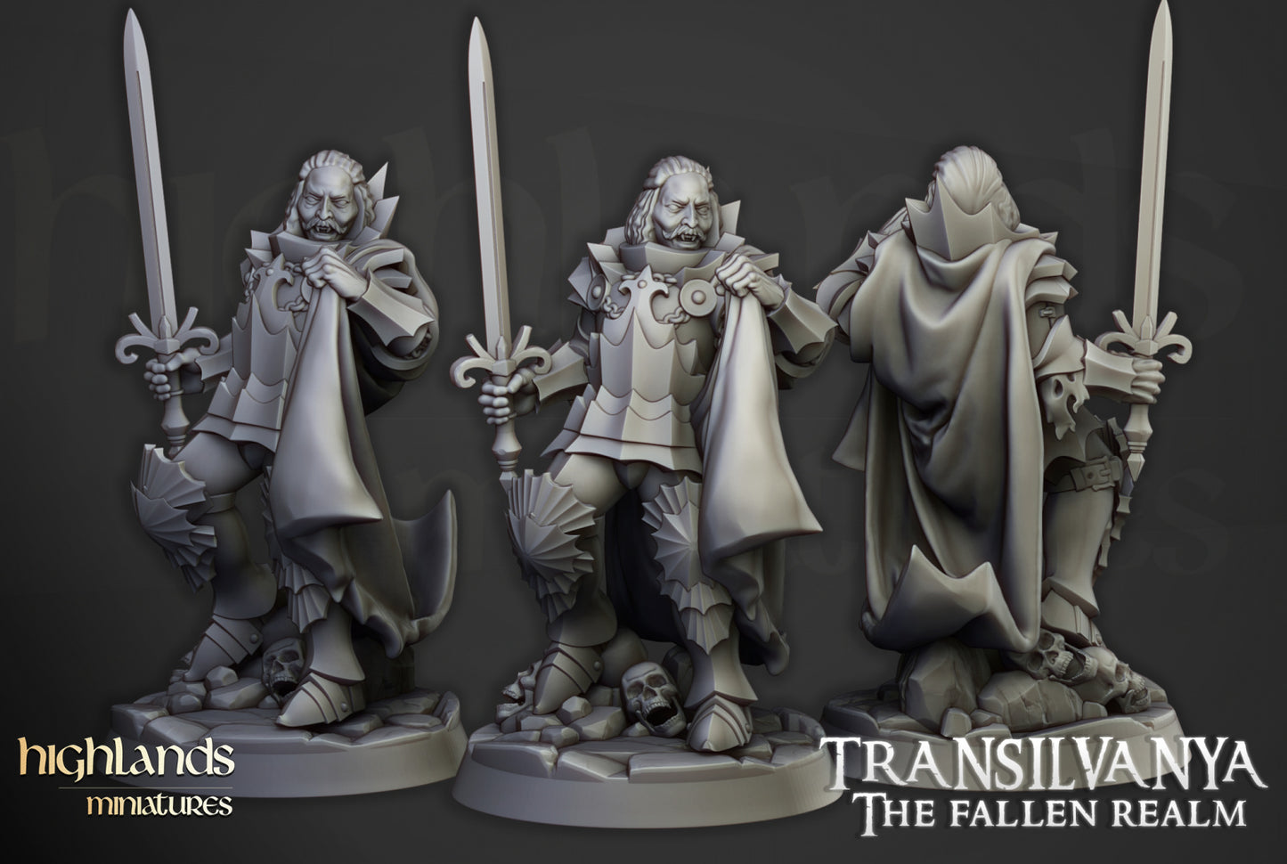 Transilvanya Vlad Valăcari, the Defiler 3x - Highlands Miniatures