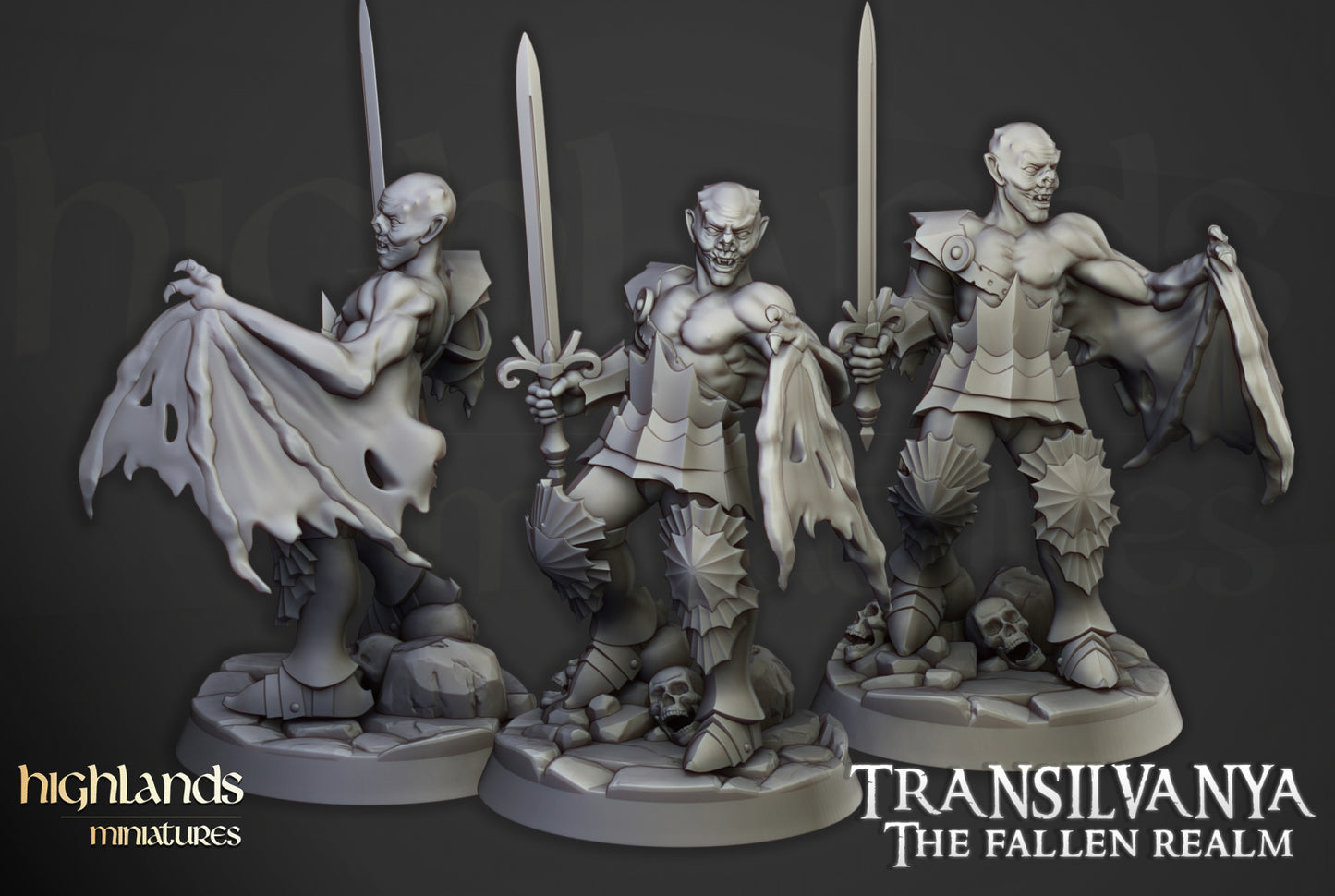 Transilvanya Vlad Valăcari, the Defiler 3x - Highlands Miniatures