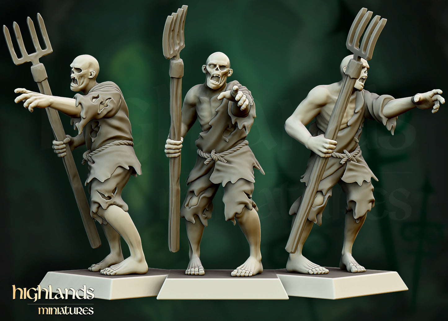 Transilvanya Zombie Villagers 8x - Highlands Miniatures